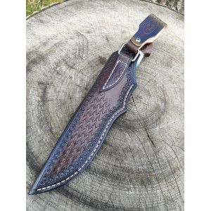 ЗОЛОТИЙ СТРУМОК ніж ручної роботи майстра студії MV Knify, сталь ді90мп в ламінаті 95х18 через нікель мідь і латунь, 63 HRC. Photo 2